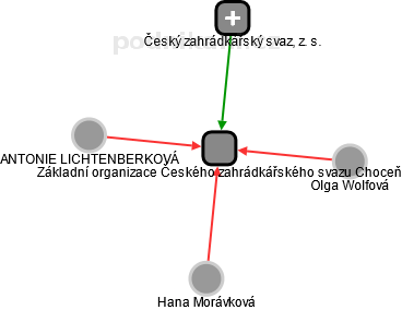 Základní organizace Českého zahrádkářského svazu Choceň - náhled vizuálního zobrazení vztahů obchodního rejstříku