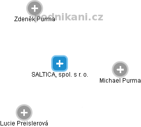 SALTICA, spol. s r. o. - náhled vizuálního zobrazení vztahů obchodního rejstříku