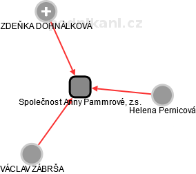 Společnost Anny Pammrové, z.s. - náhled vizuálního zobrazení vztahů obchodního rejstříku