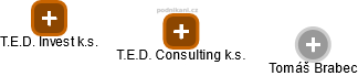 T.E.D. Consulting k.s. - náhled vizuálního zobrazení vztahů obchodního rejstříku
