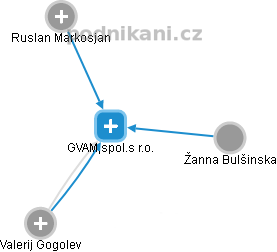 GVAM,spol.s r.o. - náhled vizuálního zobrazení vztahů obchodního rejstříku