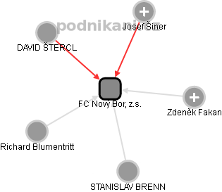 FC Nový Bor, z.s. - náhled vizuálního zobrazení vztahů obchodního rejstříku