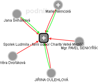 Spolek Ludmila - farní odbor Charity Velké Meziříčí - náhled vizuálního zobrazení vztahů obchodního rejstříku