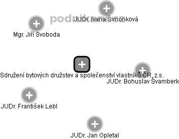 Sdružení bytových družstev a společenství vlastníků ČR, z.s. - náhled vizuálního zobrazení vztahů obchodního rejstříku