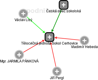 Tělocvičná jednota Sokol Cerhovice - náhled vizuálního zobrazení vztahů obchodního rejstříku