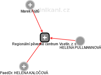 Regionální pěvecké centrum Vsetín, z. s. - náhled vizuálního zobrazení vztahů obchodního rejstříku