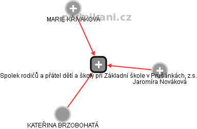 Spolek rodičů a přátel dětí a školy při Základní škole v Prušánkách, z.s. - náhled vizuálního zobrazení vztahů obchodního rejstříku