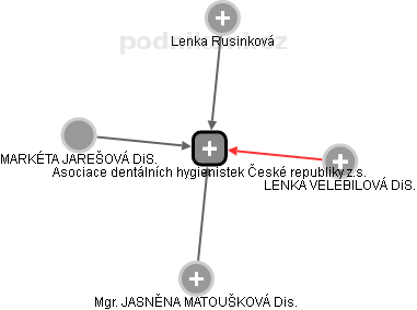 Asociace dentálních hygienistek České republiky z.s. - náhled vizuálního zobrazení vztahů obchodního rejstříku