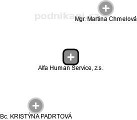 Alfa Human Service, z.s. - náhled vizuálního zobrazení vztahů obchodního rejstříku