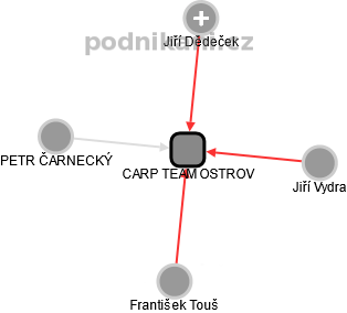 CARP TEAM OSTROV - náhled vizuálního zobrazení vztahů obchodního rejstříku