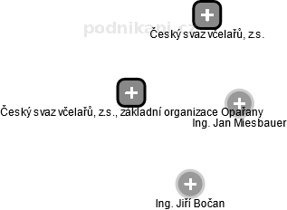 Český svaz včelařů, z.s., základní organizace Opařany - náhled vizuálního zobrazení vztahů obchodního rejstříku