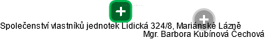 Společenství vlastníků jednotek Lidická 324/8, Mariánské Lázně - náhled vizuálního zobrazení vztahů obchodního rejstříku