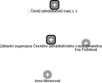 Základní organizace Českého zahrádkářského svazu Chvaletice - náhled vizuálního zobrazení vztahů obchodního rejstříku