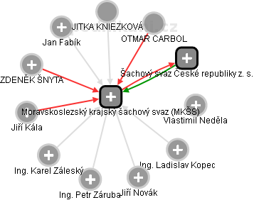 Moravskoslezský krajský šachový svaz (MKŠS) - náhled vizuálního zobrazení vztahů obchodního rejstříku