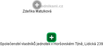 Společenství vlastníků jednotek v Horšovském Týně, Lidická 239 - náhled vizuálního zobrazení vztahů obchodního rejstříku