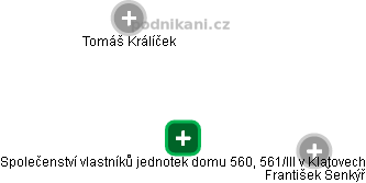 Společenství vlastníků jednotek domu 560, 561/III v Klatovech - náhled vizuálního zobrazení vztahů obchodního rejstříku