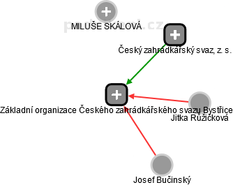 Základní organizace Českého zahrádkářského svazu Bystřice - náhled vizuálního zobrazení vztahů obchodního rejstříku