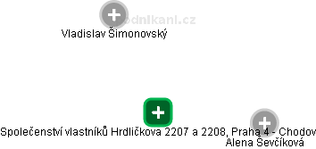 Společenství vlastníků Hrdličkova 2207 a 2208, Praha 4 - Chodov - náhled vizuálního zobrazení vztahů obchodního rejstříku