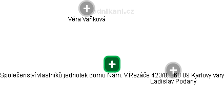 Společenství vlastníků jednotek domu Nám. V.Řezáče 423/8, 360 09 Karlovy Vary - náhled vizuálního zobrazení vztahů obchodního rejstříku