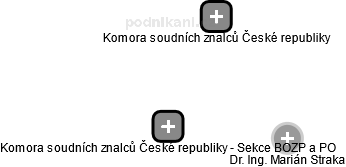 Komora soudních znalců České republiky - Sekce BOZP a PO - náhled vizuálního zobrazení vztahů obchodního rejstříku