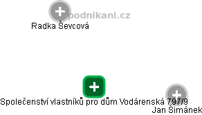 Společenství vlastníků pro dům Vodárenská 797/9 - náhled vizuálního zobrazení vztahů obchodního rejstříku