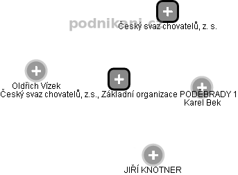 Český svaz chovatelů, z.s., Základní organizace PODĚBRADY 1 - náhled vizuálního zobrazení vztahů obchodního rejstříku