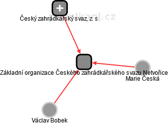 Základní organizace Českého zahrádkářského svazu Netvořice - náhled vizuálního zobrazení vztahů obchodního rejstříku