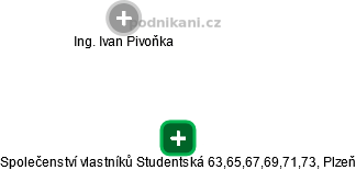 Společenství vlastníků Studentská 63,65,67,69,71,73, Plzeň - náhled vizuálního zobrazení vztahů obchodního rejstříku