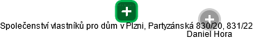 Společenství vlastníků pro dům v Plzni, Partyzánská 830/20, 831/22 - náhled vizuálního zobrazení vztahů obchodního rejstříku