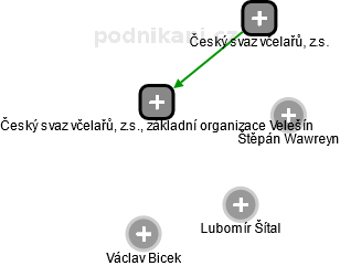 Český svaz včelařů, z.s., základní organizace Velešín - náhled vizuálního zobrazení vztahů obchodního rejstříku