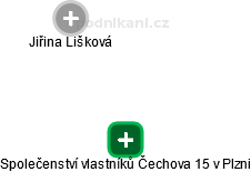 Společenství vlastníků Čechova 15 v Plzni - náhled vizuálního zobrazení vztahů obchodního rejstříku
