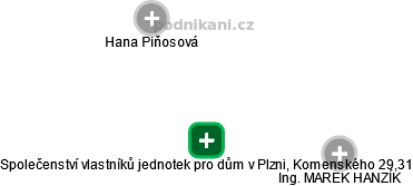 Společenství vlastníků jednotek pro dům v Plzni, Komenského 29,31 - náhled vizuálního zobrazení vztahů obchodního rejstříku