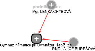 Gymnazijní matice při Gymnáziu Třebíč, z.s. - náhled vizuálního zobrazení vztahů obchodního rejstříku