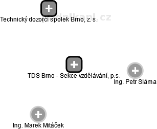 TDS Brno - Sekce vzdělávání, p.s. - náhled vizuálního zobrazení vztahů obchodního rejstříku