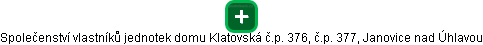 Společenství vlastníků jednotek domu Klatovská č.p. 376, č.p. 377, Janovice nad Úhlavou - náhled vizuálního zobrazení vztahů obchodního rejstříku