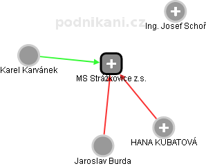 MS Strážkovice z.s. - náhled vizuálního zobrazení vztahů obchodního rejstříku