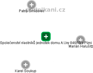 Společenství vlastníků jednotek domu A.Uxy 846/10 v Plzni - náhled vizuálního zobrazení vztahů obchodního rejstříku