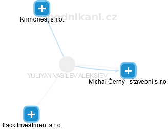 YULIYAN VASILEV ALEKSIEV - Vizualizace  propojení osoby a firem v obchodním rejstříku