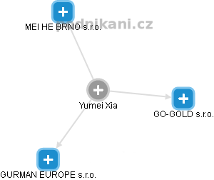  Yumei X. - Vizualizace  propojení osoby a firem v obchodním rejstříku