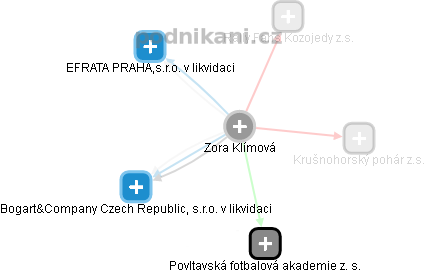 Zora Klímová - Vizualizace  propojení osoby a firem v obchodním rejstříku